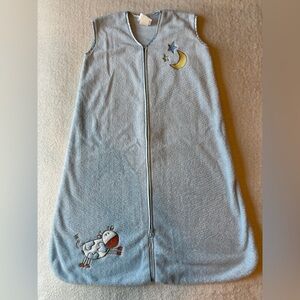 Halo Light Blue Fleece Sleep Sack with Moon, Stars & Cow, Sz M (6-12 Months)